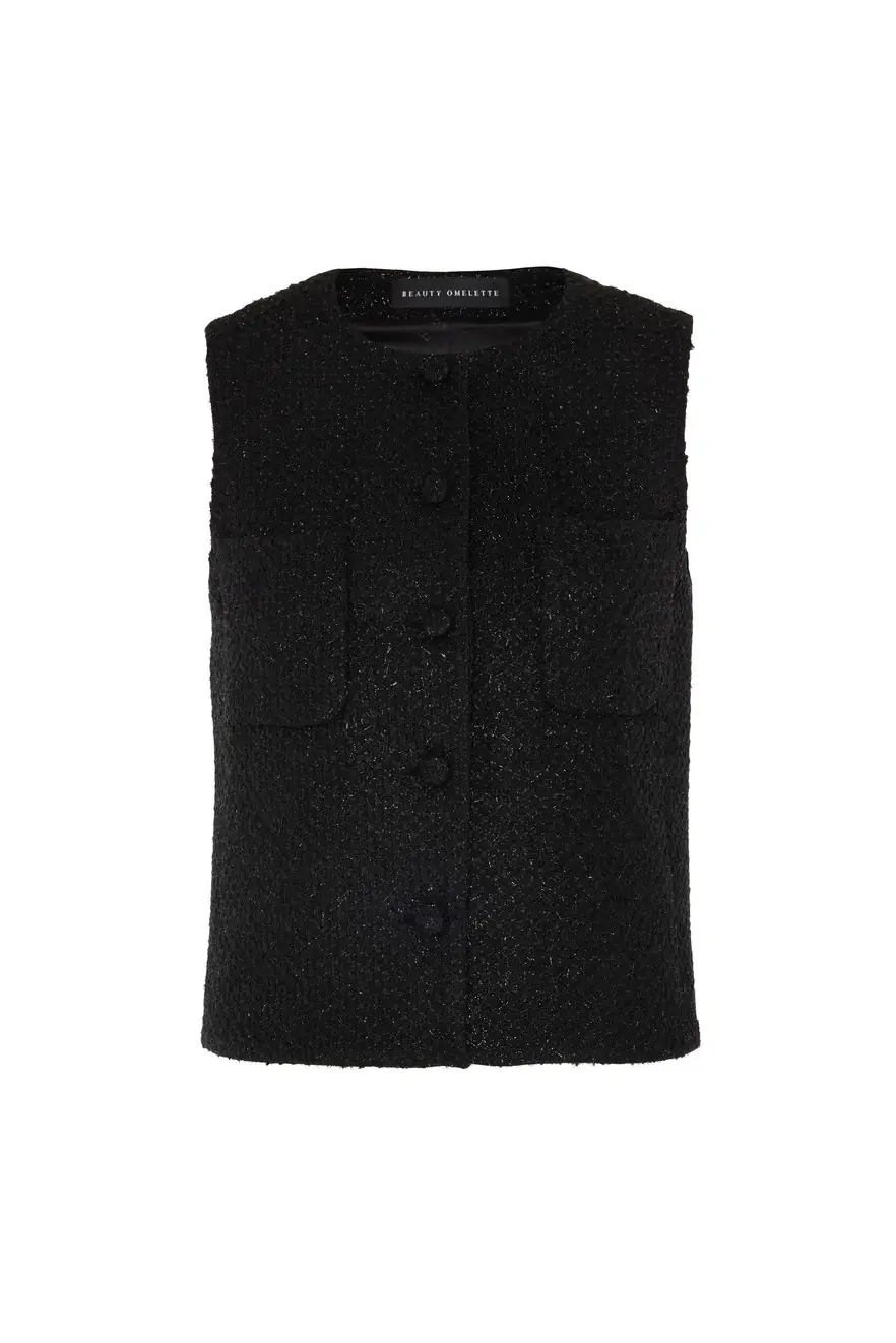 Black Tweed Vest