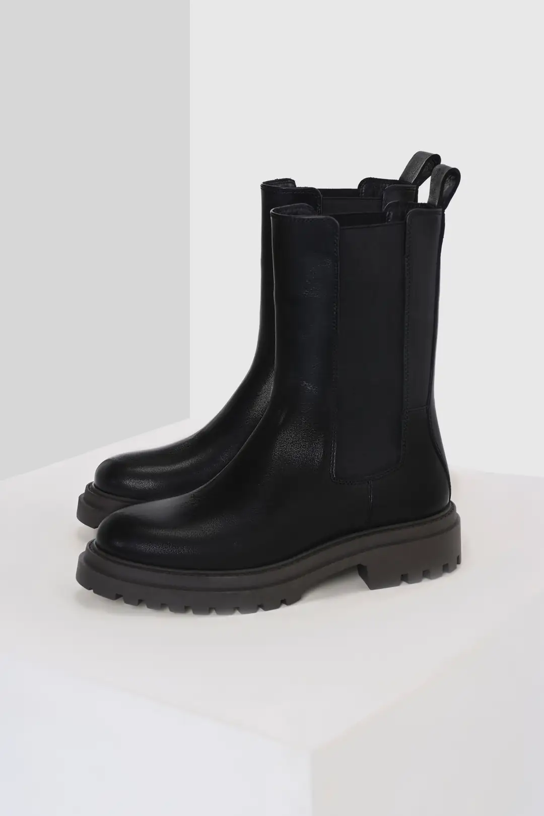 Elastic Leather Boots