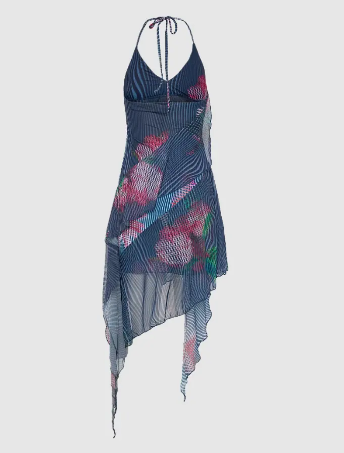 Desigual Nora Kadın Halter Yaka Desenli Elbise