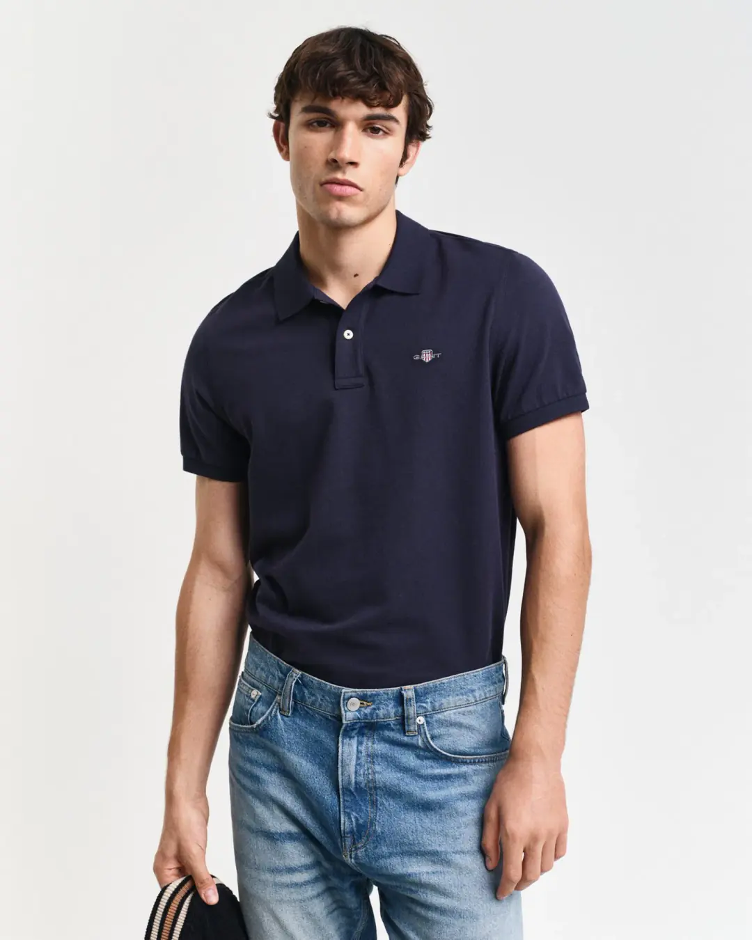 Gant Erkek Lacivert Kısa Kollu Polo Yaka Tişört