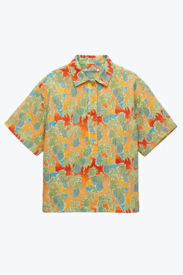 Les Benjamins Shirt 001 Kadın Kısa Kollu Desenli Gömlek