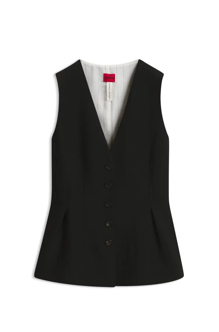 Hugo Red Sharp-Fit Waistcoat with Peplum 50564262