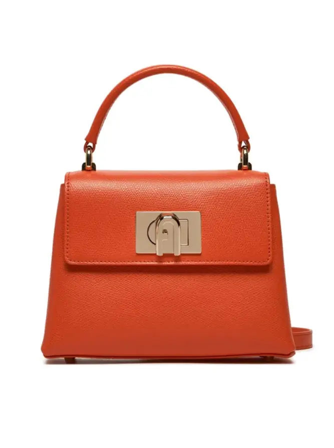 Vitamina Mini Orange Leather Top Handle Bag