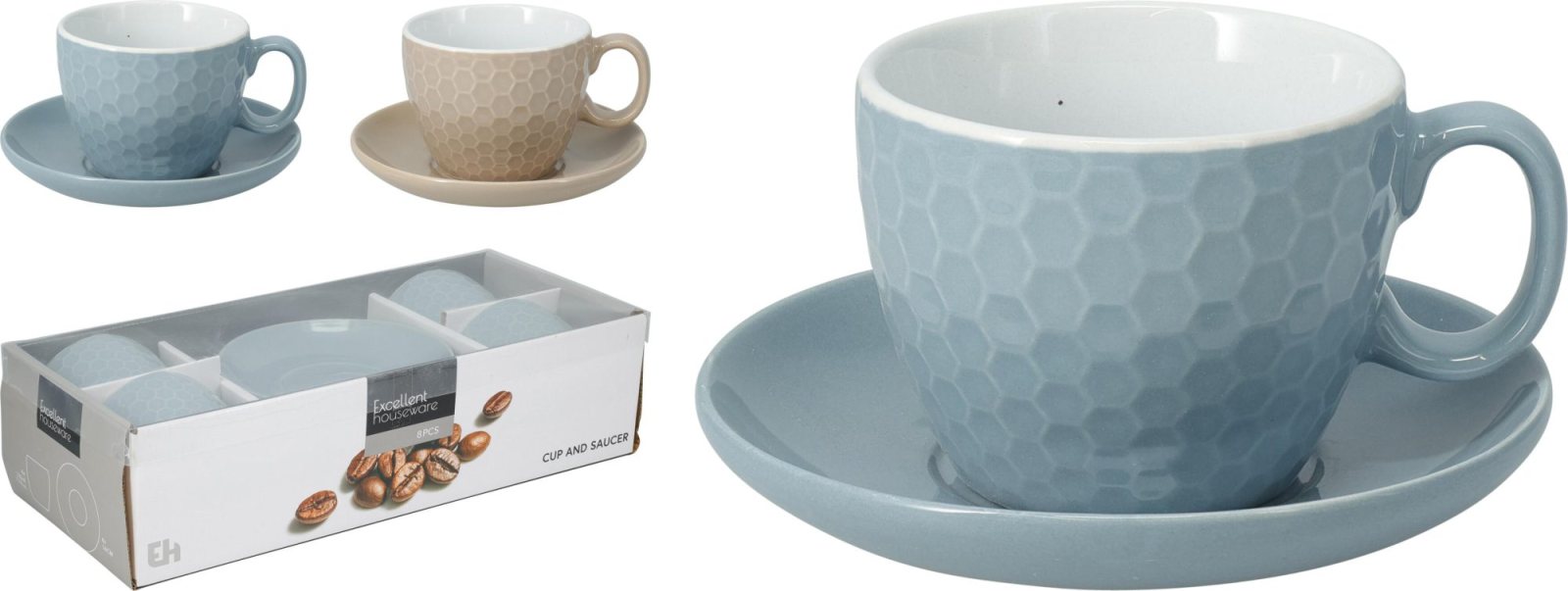 Natura Tea Cup and Saucer Set Stoneware