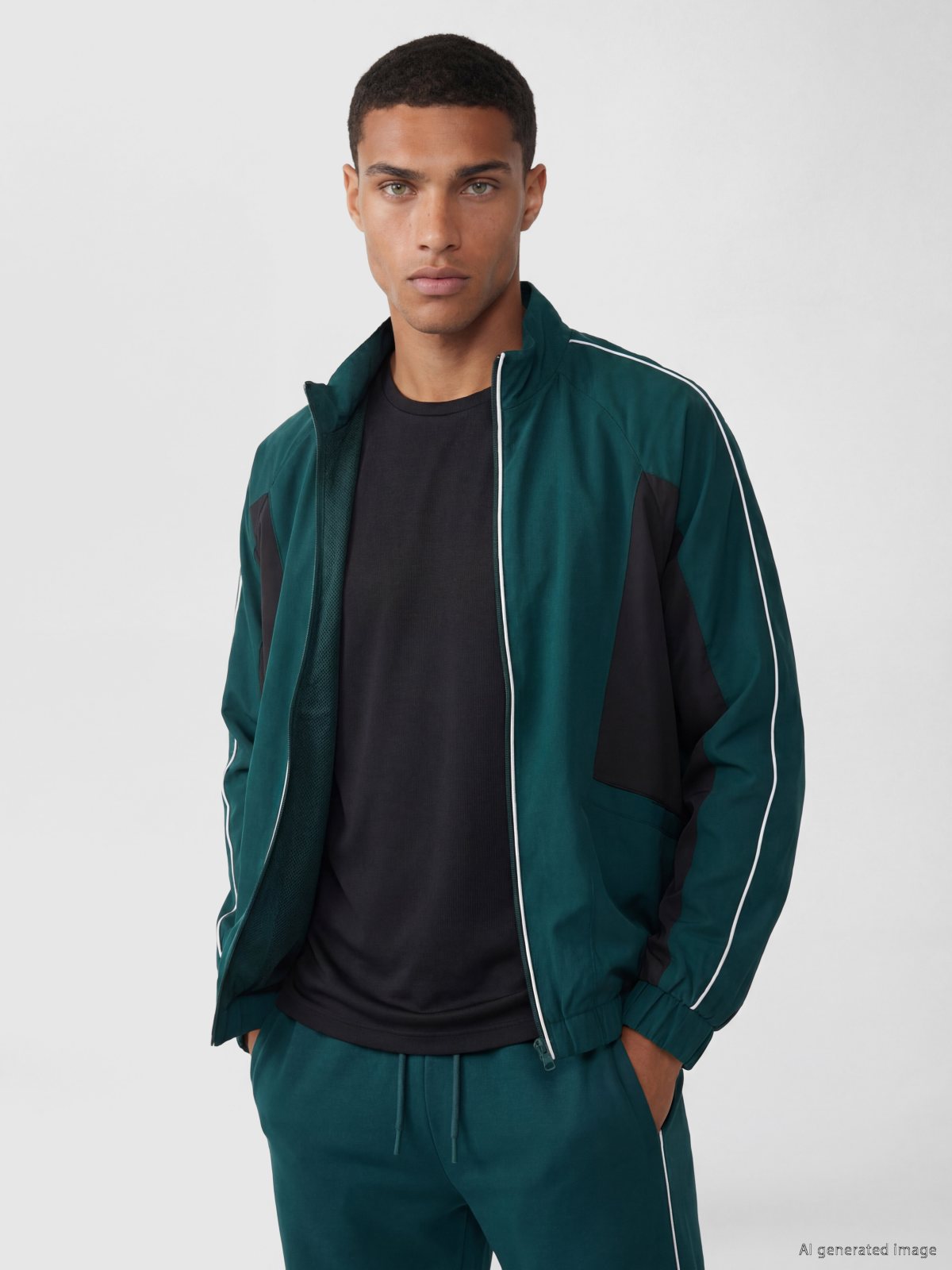 Fermuarlı Sweatshirt KOYU YEŞİL