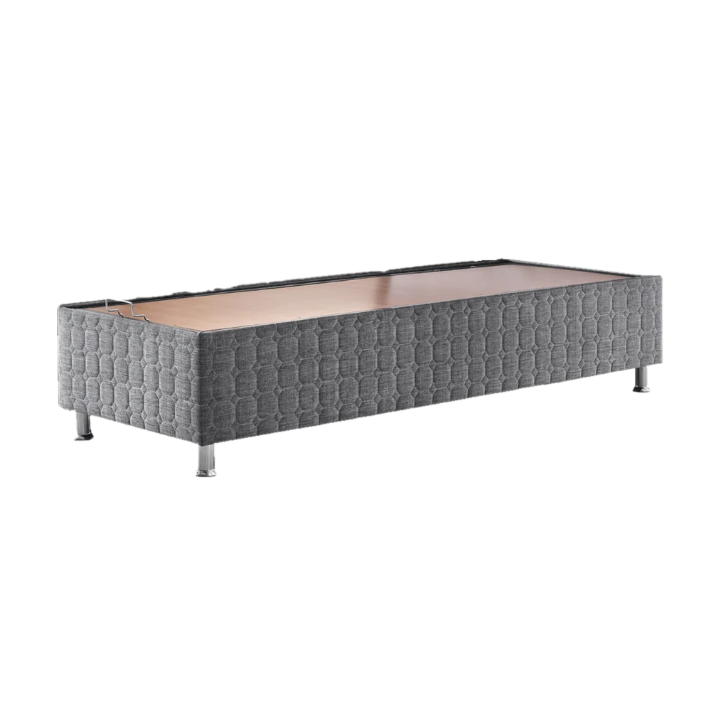 Butaş 90x190 Browni Gri Sandıklı Kumaş Baza