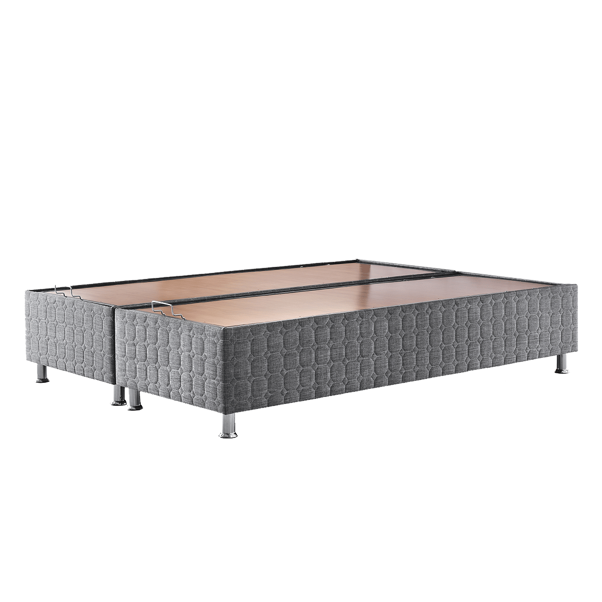 Butaş 140x190 Browni Gri Sandıklı Kumaş Baza