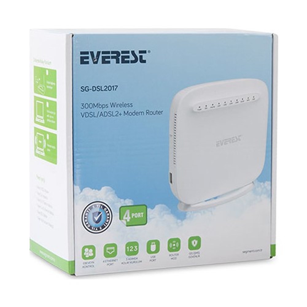 Everest SG-DSL2017 300Mbps Modem Router with Internal Antennas