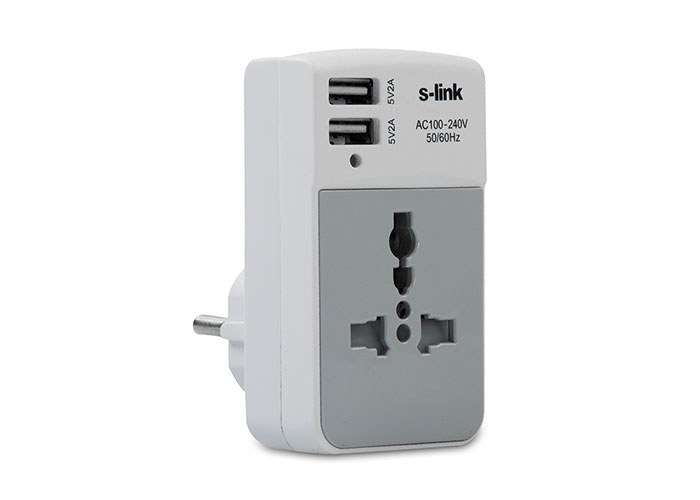 S-link SLX-05A Universal 2A Çevirici Priz Adaptör.