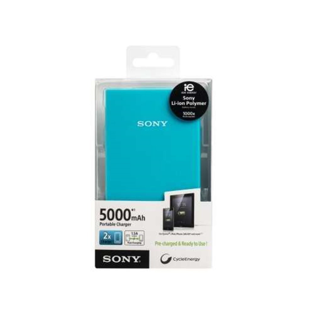 Sony CP-V5A Внешний аккумулятор 5000mAh, 3,7 В, бирюзовый
