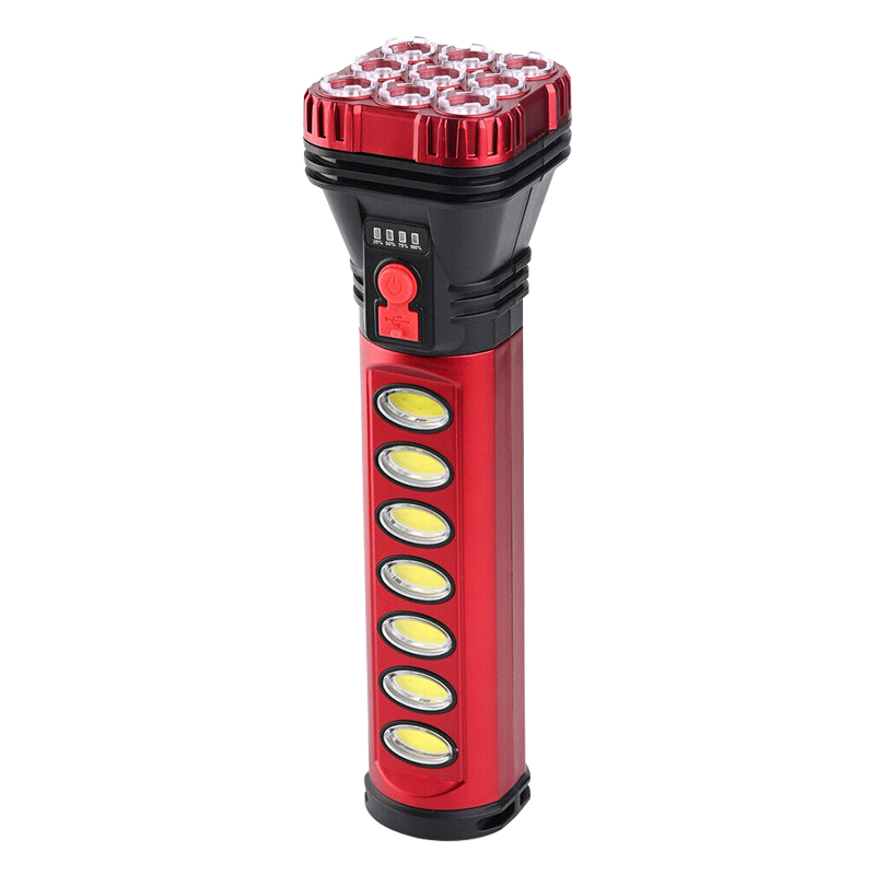 Powermaster STK01827 Solar Rechargeable LED Flashlight, Red